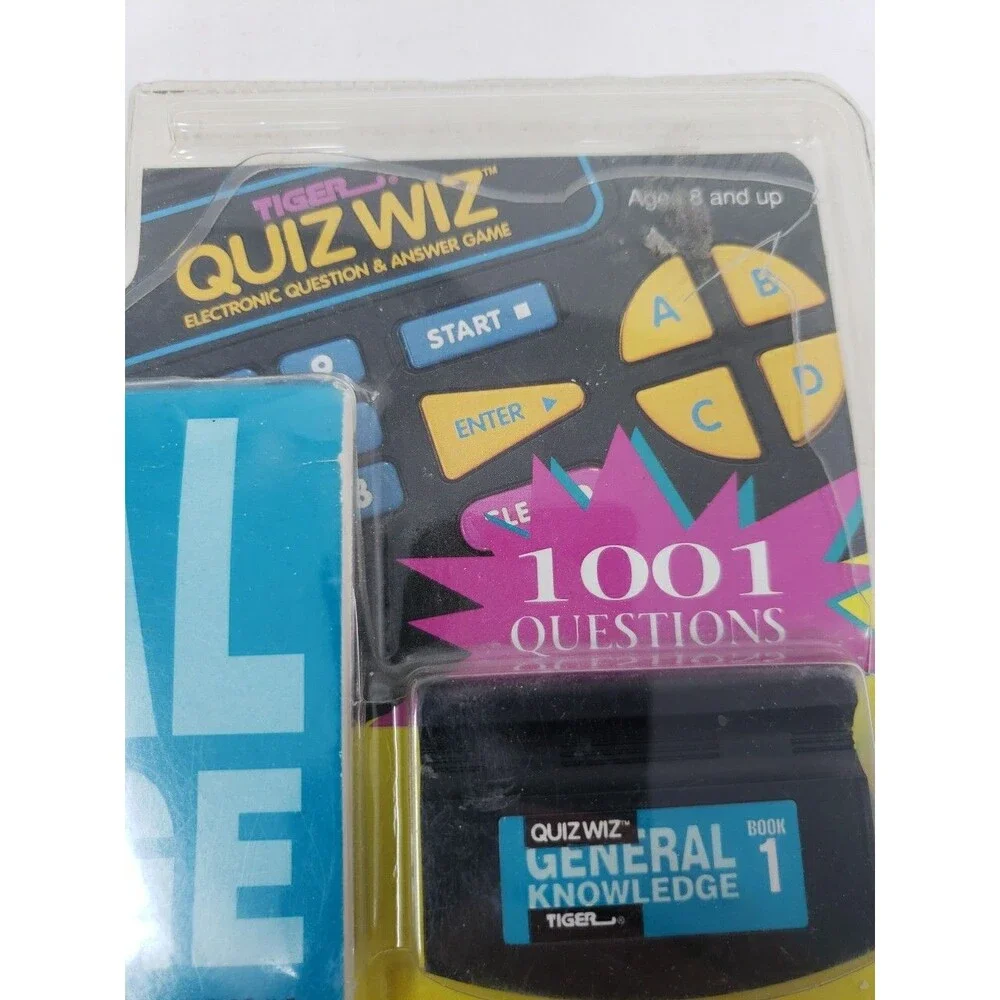 Vintage Tiger Electronics Quiz Wiz Book 1 General Knowledge Game Cartridge 1993